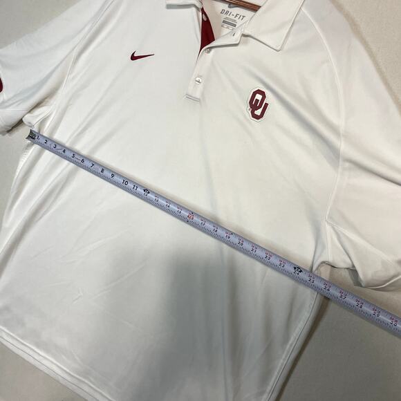 Nike Oklahoma Sooners Dri-FIT Polo Shirt Men's White College Fan - Size 3XL - Picture 7 of 8